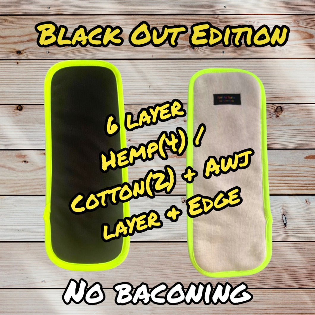 BOE* 6 layer Hemp(4) / Cotton(2) + 1 layer Black Awj w/ Neon Yellow Awj Edge