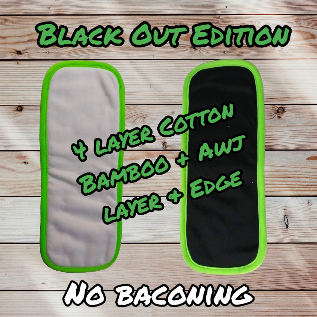 BOE* 4 layer Cotton Bamboo + 1 layer Black Awj w/ Neon Green Awj Edge